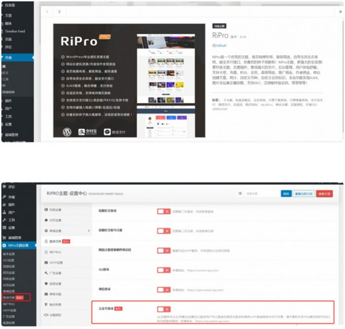 RiPro6.3.8日主题修复版WordPress资本下载站主题模板去后门跟加密-零度空间