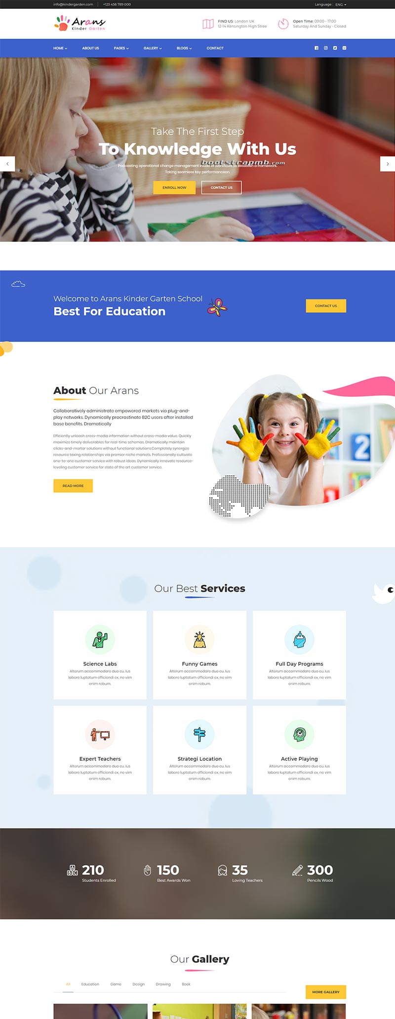 图片[1]-幼儿园早教中间网站Bootstrap相应式模板-零度空间
