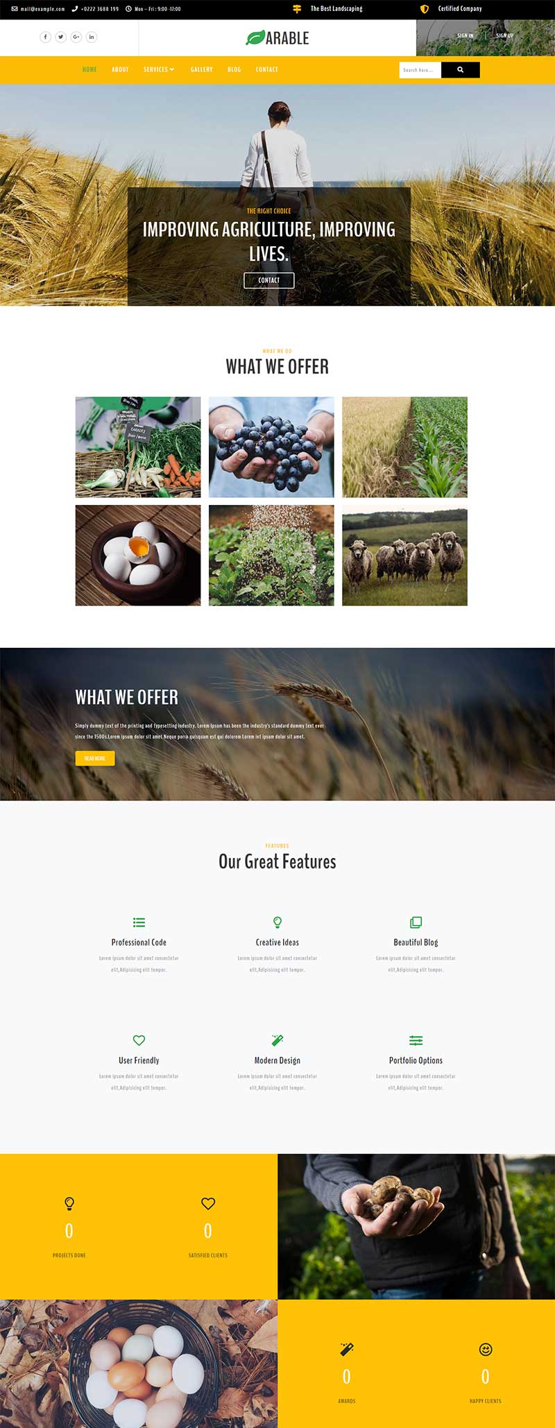 宽屏农业农产物栽培养殖企业基地动态网站html模板-零度空间