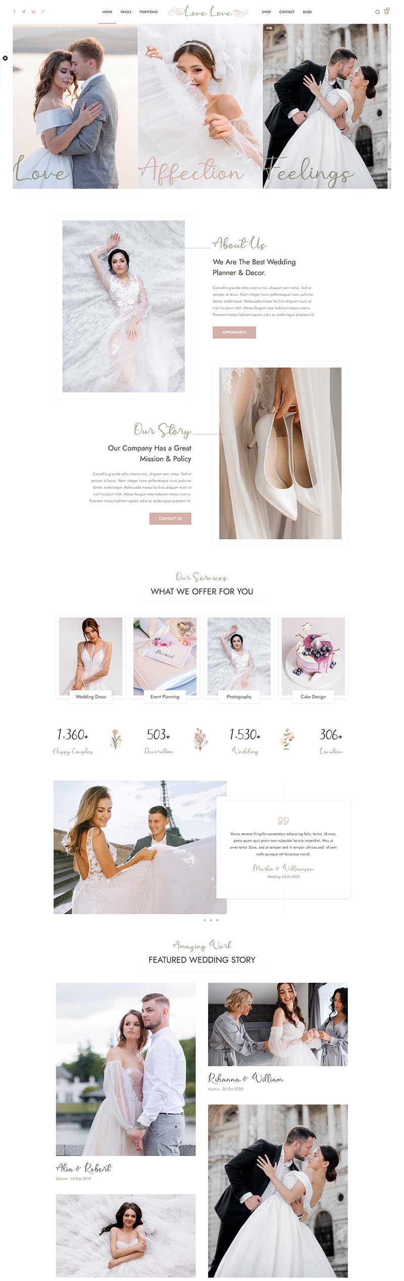 图片[1]-HTML5婚庆婚饰婚纱摄影办事网站模板-零度空间