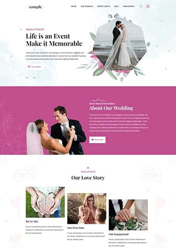 婚礼图片相册展示HTML模板-零度空间