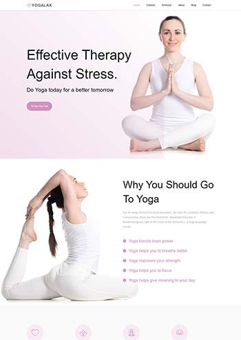 粉色的健身瑜伽类Bootstrap网站模板-零度空间