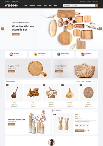 红色简练的木制工艺品市肆网站模板-零度空间