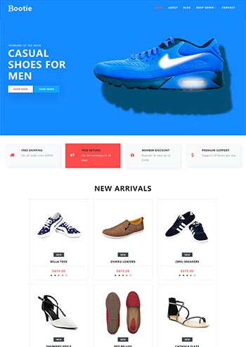 简练大情景的鞋子商城bootstrap相应式网页模板-零度空间