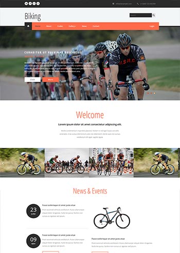 户外骑行俱乐网页模板 自行车门户动态html网站模板-零度空间