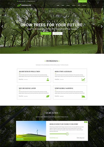 绿色环保公益网站模板，环境掩护网站模板-零度空间
