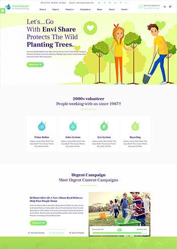 环境生态掩护公益网站模板-零度空间