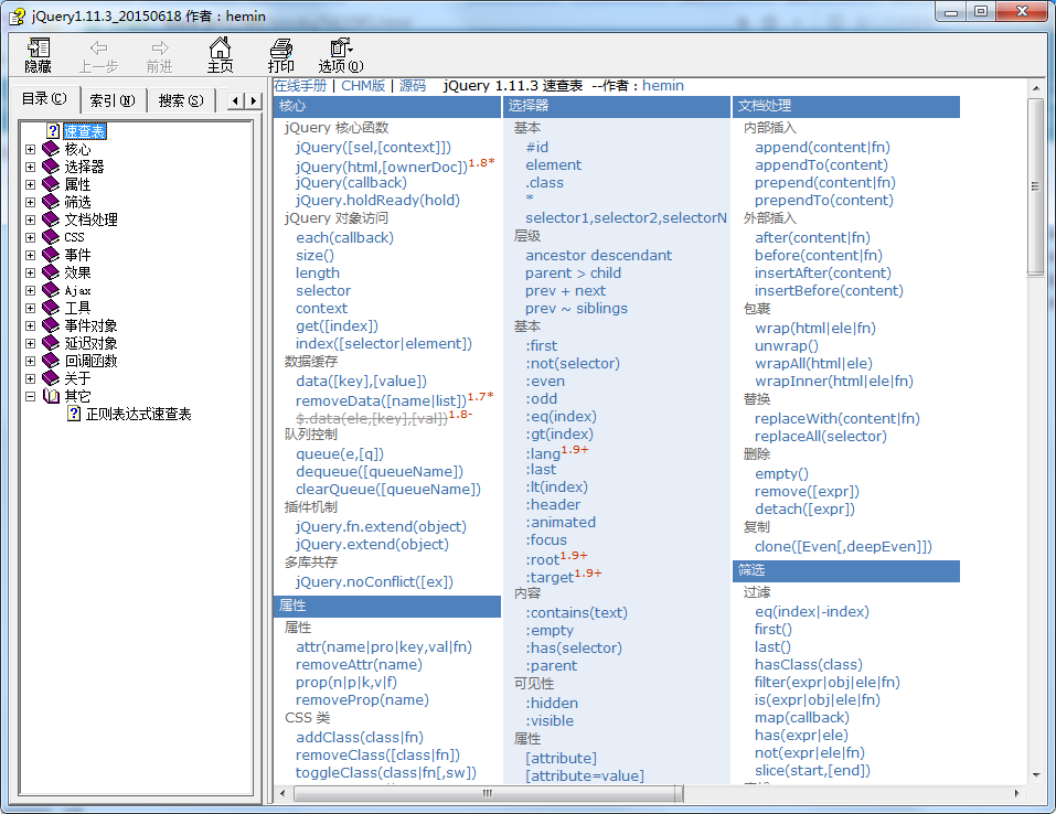 图片[2]-jQuery API 3.1.神仙道（jQuery 中文手册 1.11.3） 速查表 Shifone_前端斥地教程-零度空间